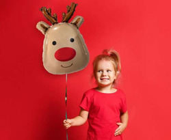 Balon foliowy Renifer, 46x61 cm Głowa