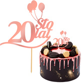 Topper na Tort 20 STO LAT Urodziny RÓŻOWE ZŁOTO