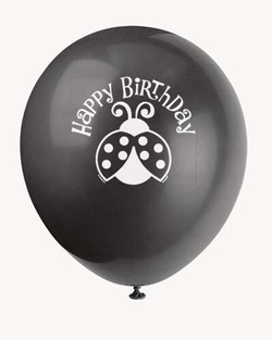 Balony Happy Birthday z Biedronką 30cm, 8 szt.