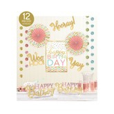 Zestaw dekoracyjny Happy Birthday, 12 el.