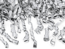 Tuba z serpentynami, srebrny, 40cm, 1szt.