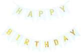 Baner Girlanda HAPPY BIRTHDAY Biały 20x16cm
