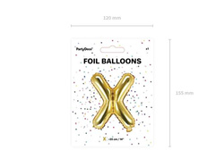 Balon foliowy Litera "X", 35cm, złoty