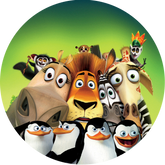 Opłatek tortowy 20 cm, Pingwiny z Madagaskaru