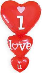 Balon Foliowy Serca I LOVE U Walentynki 96x49cm