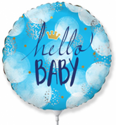 Balon foliowy 14" FX - "Hello Baby" (niebieski)