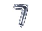 Balon foliowy Cyfra "7" 35cm srebrny metal 1 szt.