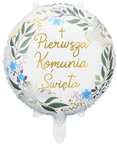 Balon foliowy Pierwsza Komunia Święta, 45 cm