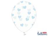 Balony przezroczyste w Serduszka błękit 30cm 1szt