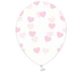 Balony przezroczyste w Serduszka j. róż 30cm 1szt