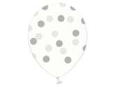 Balony w Srebrne Kropki, Crystal Clear,30 cm,1szt.