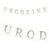 Baner URODZINY Srebrny, 1kpl.