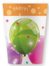 Kubek Plastikowy BALONY Urodziny Party 250ml