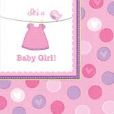 Serwetki na Baby Shower Girl, 33x33 cm, 16 szt.