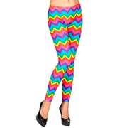 Spodnie LEGGINSY Kolorowe Neon Disco Lata 90 S/M