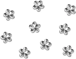 Aplikacja - srebrny kwiatek, 10 mm, 50 szt.
