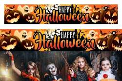 BANER Materiałowy HAPPY HALLOWEEN Dynia 290x50cm