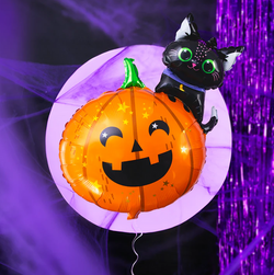 Balon Foliowy DYNIA KOTEK Halloween Urodziny 84cm