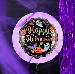 Balon Foliowy HAPPY HALLOWEEN Duszki Dynia 45cm