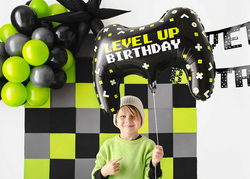 Balon Foliowy LEVEL UP BIRTHDAY Kontroler 72x52cm