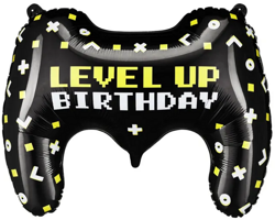 Balon Foliowy LEVEL UP BIRTHDAY Kontroler 72x52cm