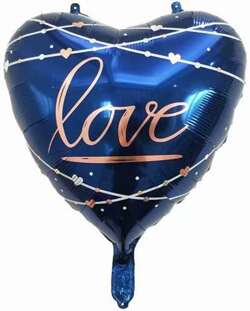 Balon Foliowy Love Granatowy, 56x53cm