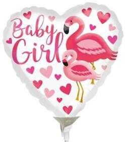 Balon Foliowy Serce Flaming Baby Girl Shower 23cm