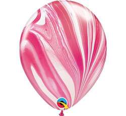 Balon QL 11", pastel agat czerwono-biały 1 szt.