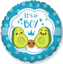 Balon foliowy 18" FX - It's a boy, avocado