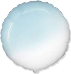 Balon foliowy 18" FX Okrągły gradient biały-błękit