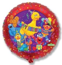 Balon foliowy 18" Ulica Sezamkowa - Urodziny 1szt