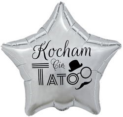 Balon foliowy 19" Kocham Cię Tato, srebrny, 1 szt