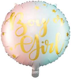 Balon foliowy Boy or Girl, 35cm, mix