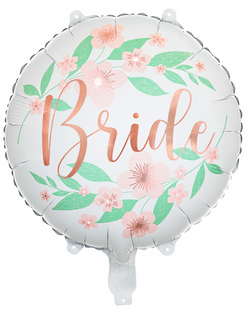 Balon foliowy Bride kwiaty 45cm, biały 1 szt.