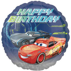 Balon foliowy Cars Happy Birthday, 43 cm, 1 szt.