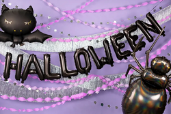 Balon foliowy Halloween, 280x46 cm, czarny