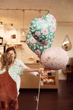 Balon foliowy Serce w kwiaty, 45 cm, 1 szt.