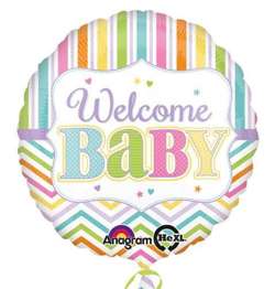 Balon foliowy Welcome Baby, 45 cm, 1 szt.