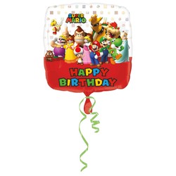 Balon foliowy urodziny Super Mario, 43 cm, 1 szt.