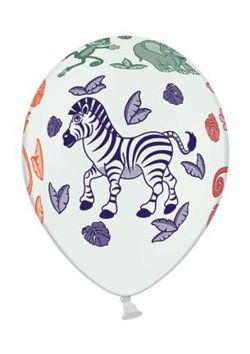 Balony 14" Pastel White Zoo 5  szt.