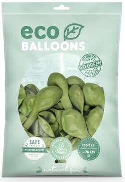 Balony Eco 26cm pastelowe, oliwkowy, 100szt.