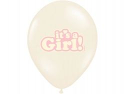 Balony "It`s a Girl", zestaw mix różowy, 5 szt.