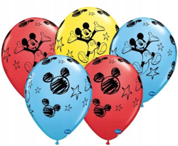 Balony Myszka Mickey, mix, 28 cm, 5 szt.