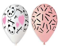 Balony Premium Hel Panda i Serca, 13 cali/ 5 szt.