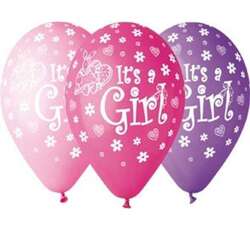 Balony Premium, It's a Girl, 30 cm, 5 szt.