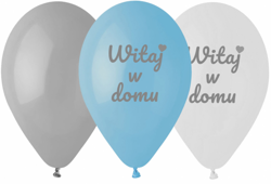 Balony WITAJ W DOMU Chłopiec Niebieskie Mix 6szt.