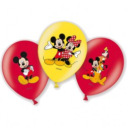 Balony lateksowe Mickey i Minnie, 27.5 cm, 6 szt.