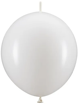 Balony z łącznikiem, 33 cm, biały 20szt.