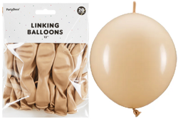 Balony z łącznikiem, 33 cm, cieliste 20szt.