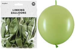 Balony z łącznikiem, 33 cm, zielone oliwkowe 20szt